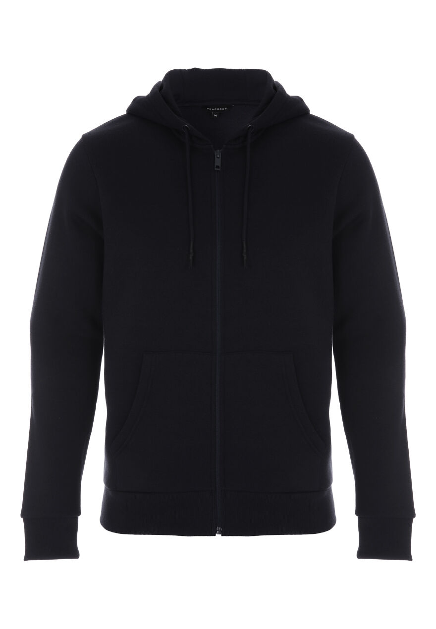 Mens Black Zip Thru Hoodie